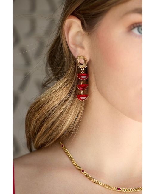 Adriana Pappas Designs Red Ruby Supernova Earrings