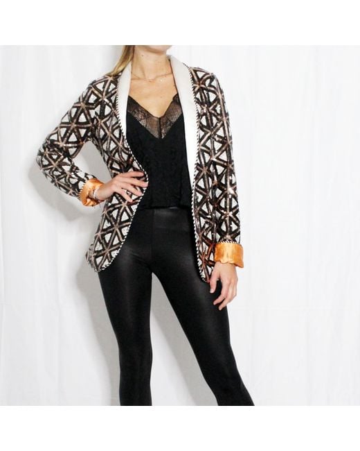 Boutique Kaotique Black Triangle Sequin Blazer