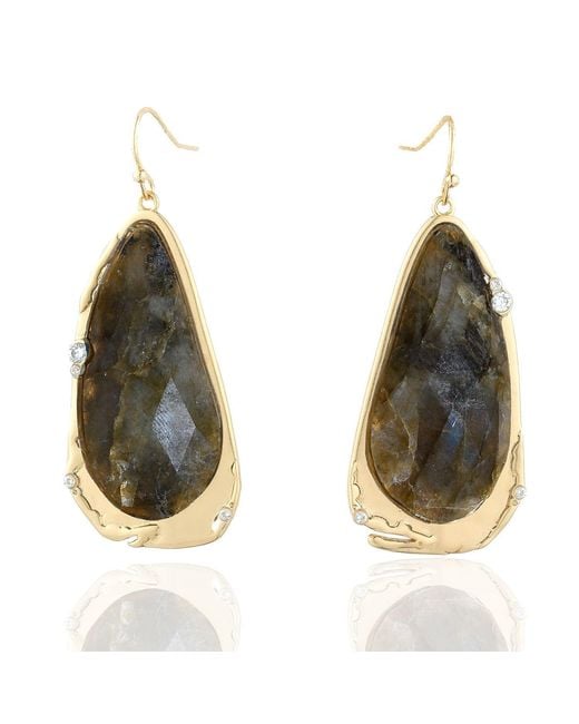 Rare Matters Jewelry Multicolor Fluid Teardrop Labradorite Statement Earrings