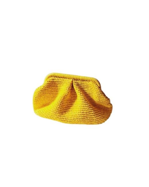 Springmoonatelier Yellow Handmade Raffia Clutch Bag – Bold, Bright, Beautiful