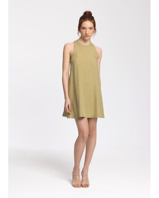 Monlicia Natural Calia Linen Mini Dress