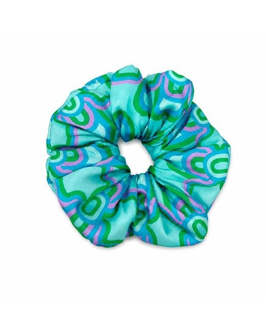 Julia Clancey Green Super Sized Luxe Aqua Olympia Silk Scrunchy