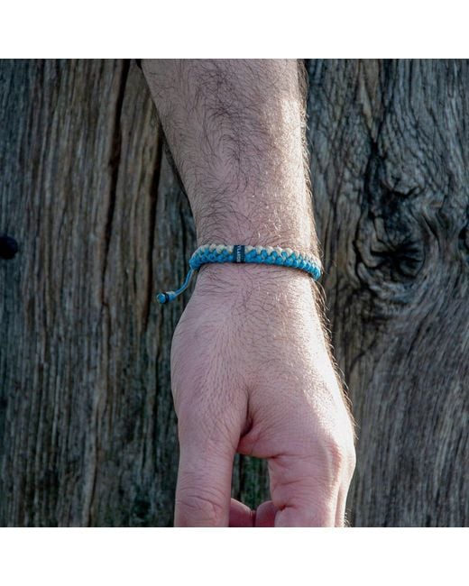 Harbour Uk Blue Neutrals Hylander Chunky Steel Rope Bracelet for men