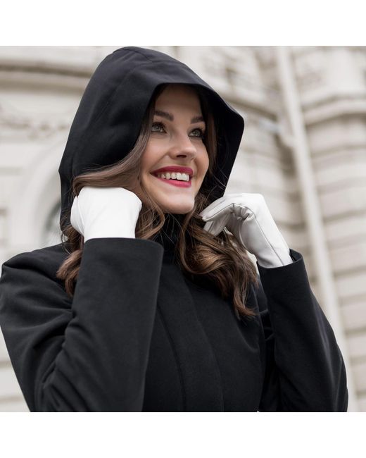RainSisters Black Winter Coat With A Hood: Obsidian Frost