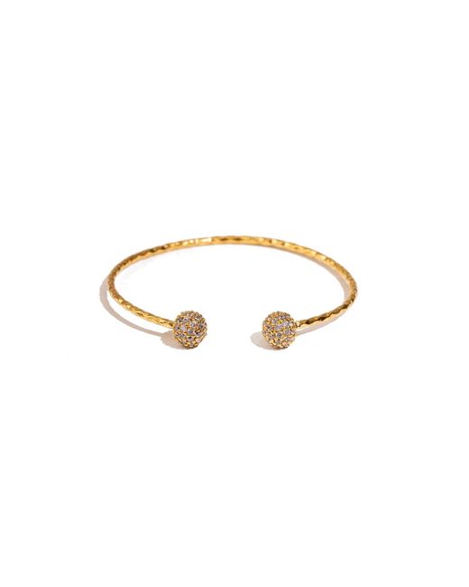 Ebru Jewelry Metallic Diamond Grace Adjustable Cuff Bracelet