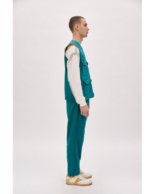 Pcfg Green Woven Track Vest for men
