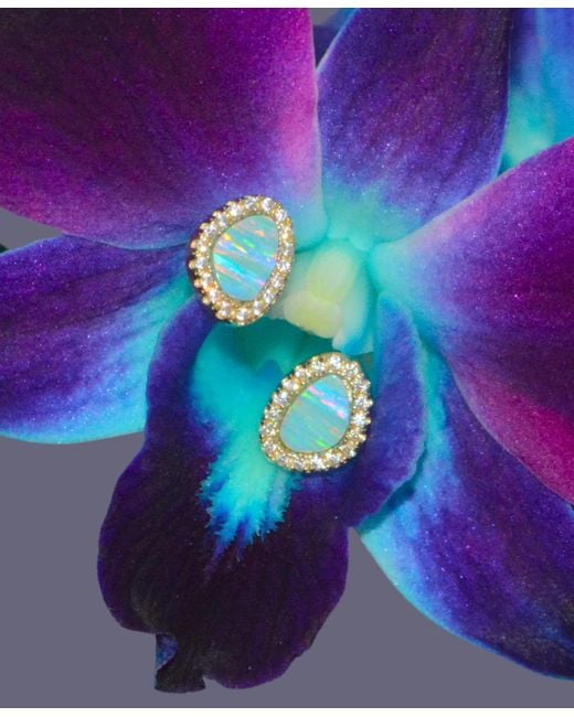 KAMARIA Blue Opal Pebble Stud Earrings