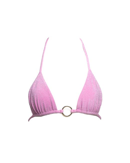 Patti Jane Swim Pink Farrah's Sparkle Disco Triangle Bikini Top