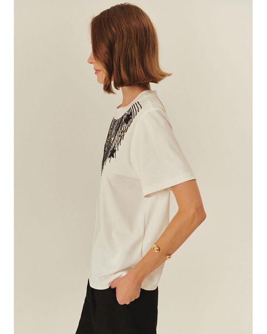 Exquise White Neutrals Alanna Embroidered Tshirt