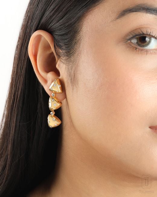 The Jewelz Metallic Imperii Triad Danglers Earrings For