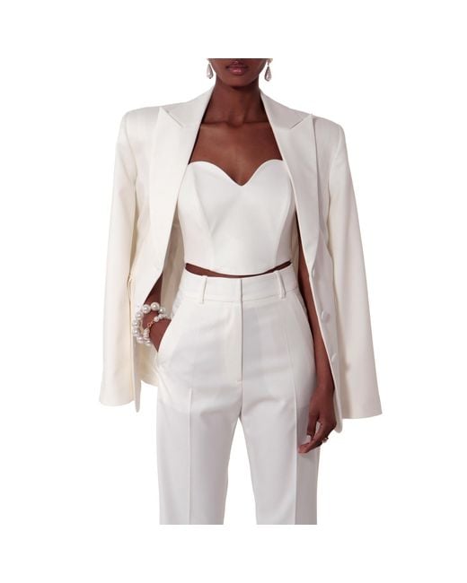 AGGI by HALEWSKI White Lara Off Corset Top