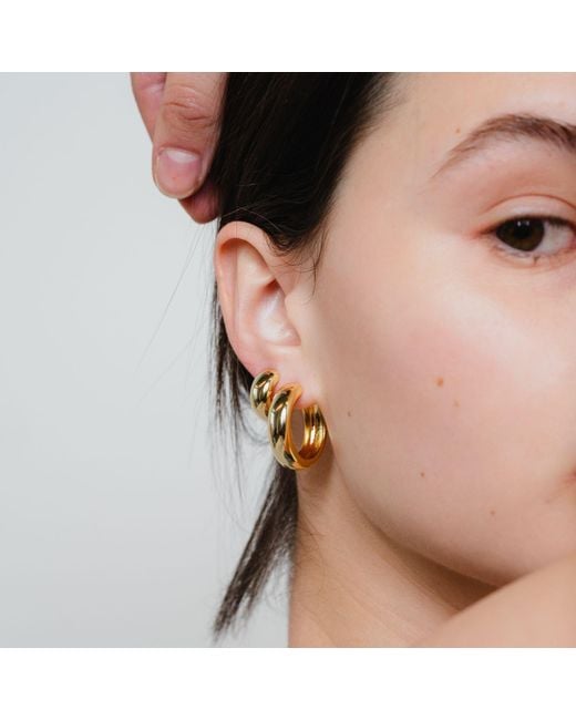 Nazzar Metallic Large Tube Hoop Earrings