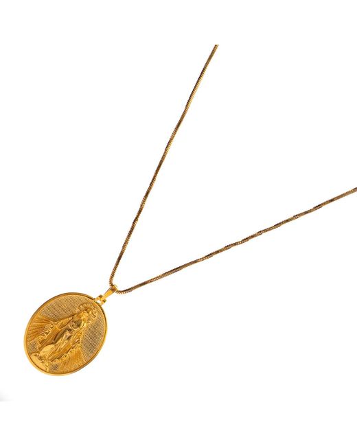 Ebru Jewelry Metallic Divine Grace Virgin Mary Medallion Necklace