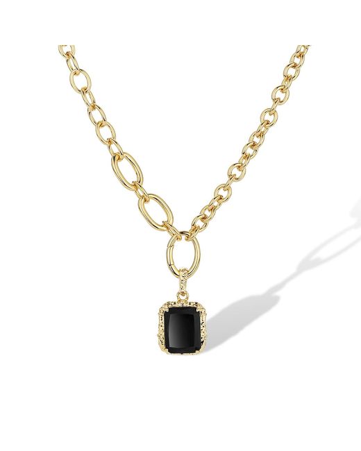 Retro Chic Metallic Agate Lava Necklace