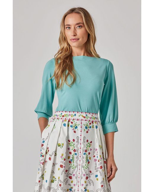 Marianna Déri Green Mint Boat Neckline Top