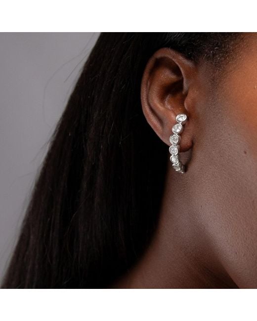 Potoska White Averto Face On Stud Earrings