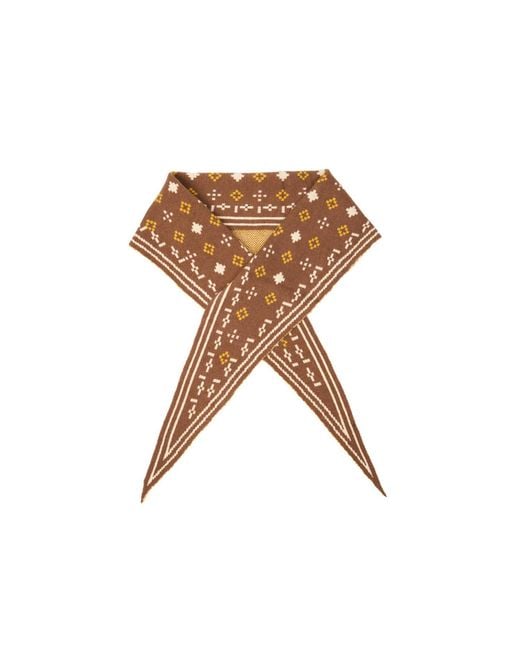 Saachi Brown Foulard Knit Triangle Scarf