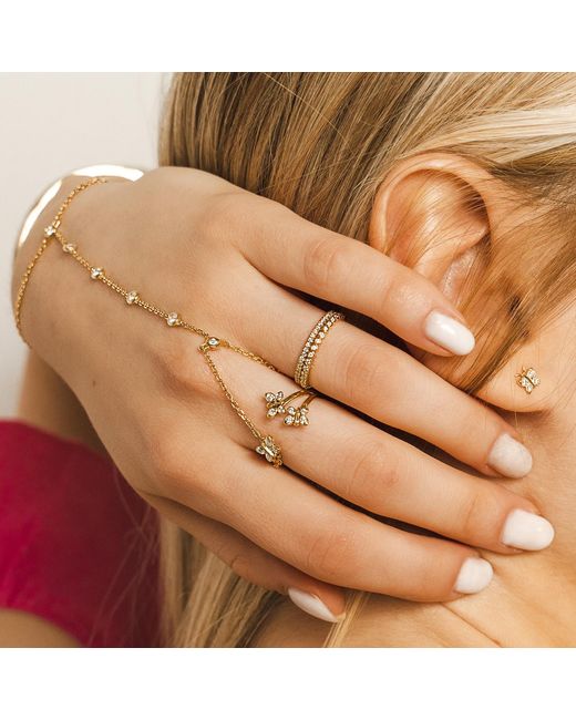 BLOOMTINE | Earth Angel HQ White Illuminess Ss Bezel Stacking Ring