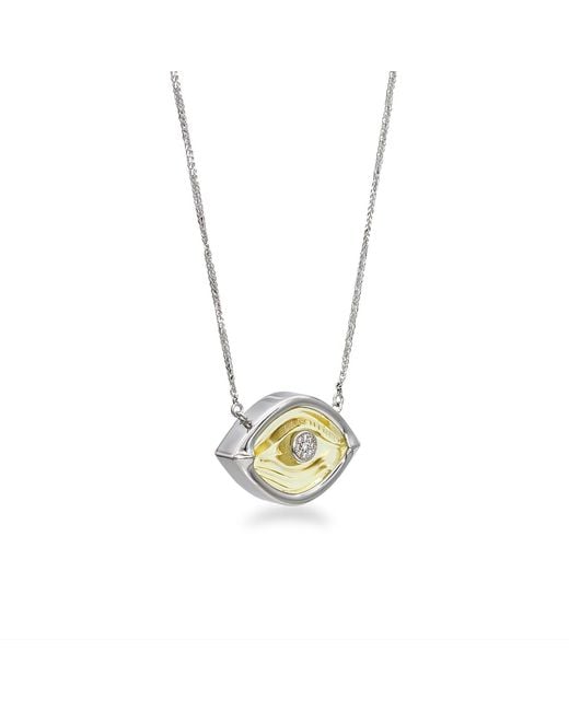 Myrto Katramadou Jewellery Metallic Aegean Eye – Citrine Aegean Necklace