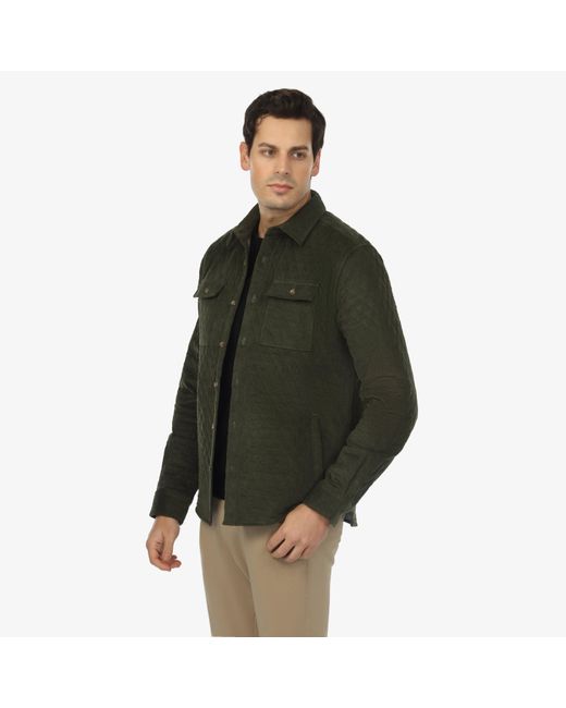 Vustra Gray Everglade Quilted Overshirt for men