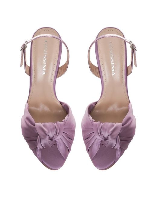 Ginissima Purple Sofia Satin Sandals