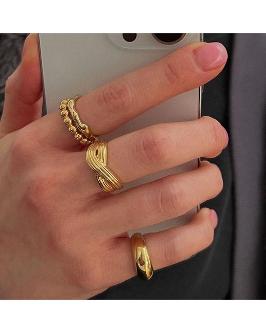Cote Cache Metallic Dome Ring