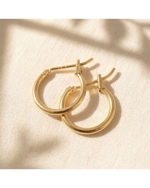 Harfi Metallic Tiny Plain Everyday Classic Plated Hoop Earrings