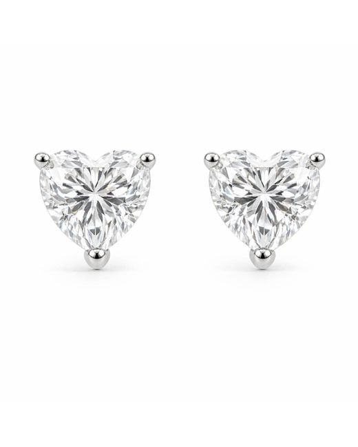 Pearl Code White Angel Heart Moissanite Stud Earrings