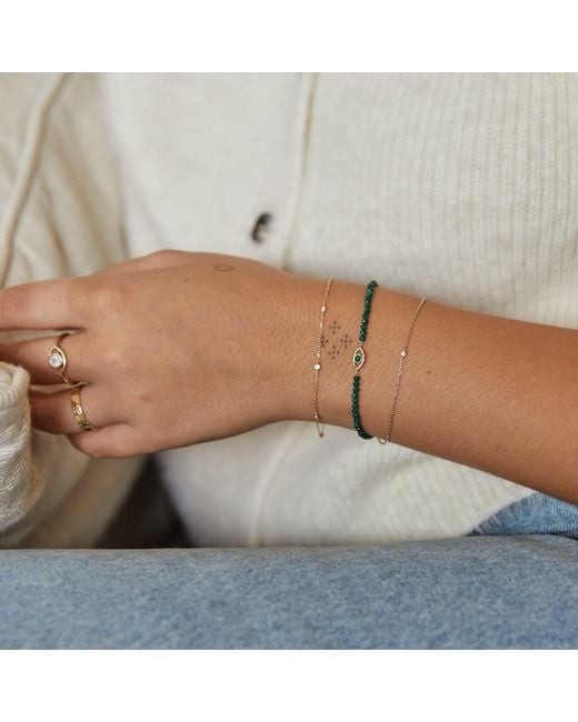 Zohreh Metallic Diamond Station Bracelet 9K