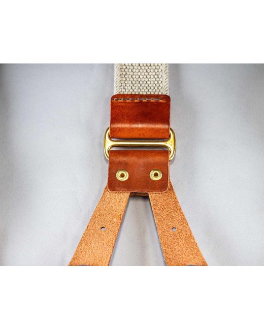 &SONS Trading Co Blue Cream Cotton Leather Braces Uk for men