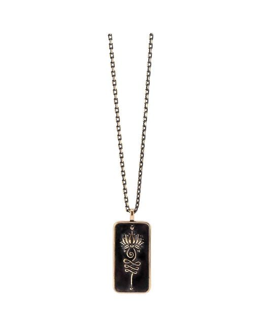 Ebru Jewelry Black Love Yourself Unalome Necklace
