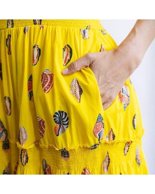 SUNSHINE TIENDA Yellow Shell Rio Dress
