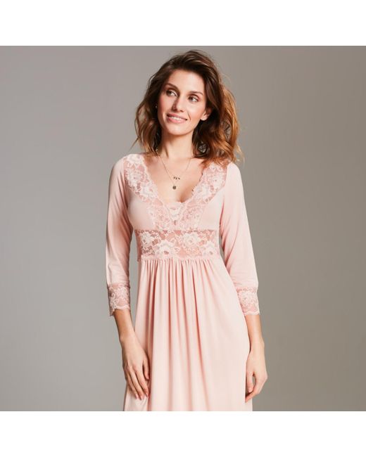Oh!Zuza Pink Midi Viscose Nightgown