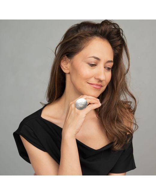 Silver Moon Gray Sterling Ring