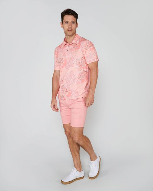 Lords of Harlech Pink Pietro Bouquet Island Polo Shirt for men