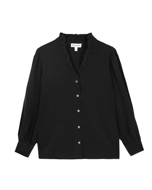 Bel Cashmere Black Lauren Silk Blouse