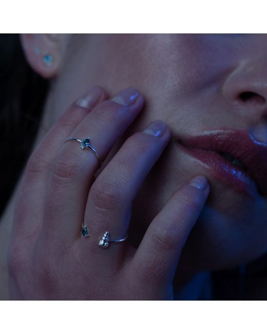 NASI SILVER Blue Shell Sedef Ring- Topaz