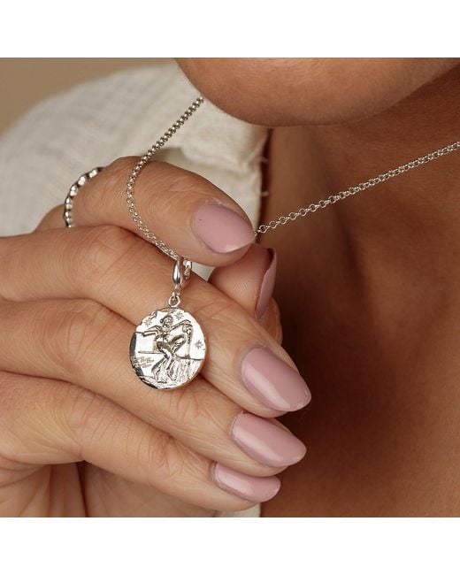 Lily Charmed White Sterling Aquarius Zodiac Charm Necklace