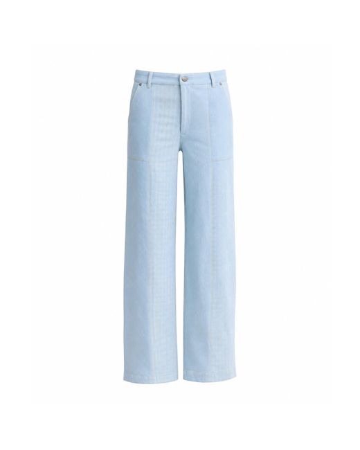 Luroq London Blue Panelled Denim Trousers