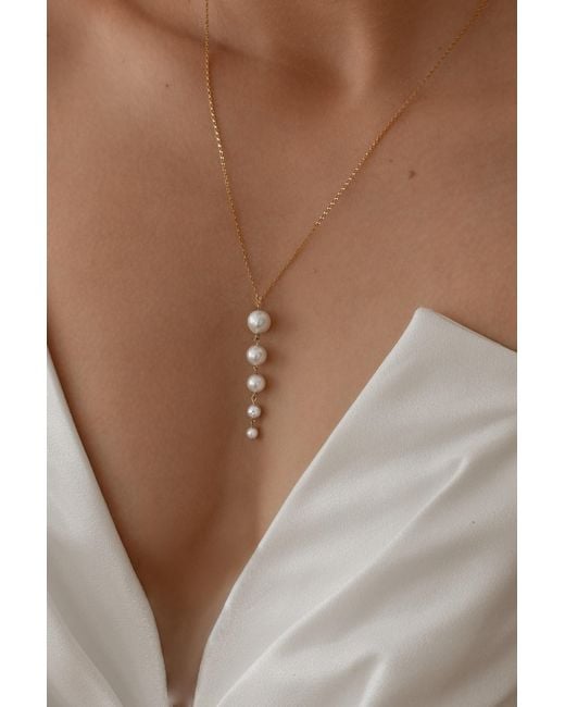 Katy Faye Metallic Catherine Pearl Necklace
