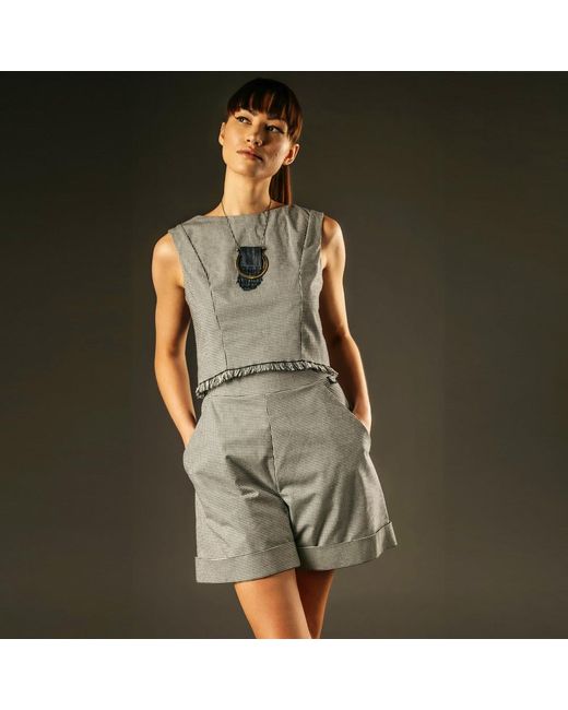 OUT OF SYNC Gray Check Shorts