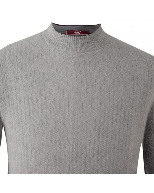 DAVID WEJ Gray Albert High Neck Jumper – Light for men