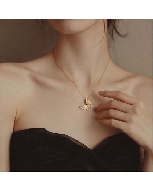 Ormiro Metallic Butterfly Reverie Vermeil Necklace