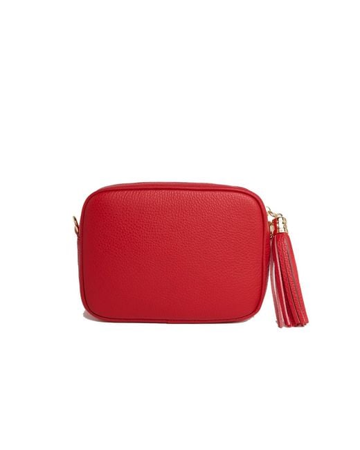 Betsy & Floss Red Verona Crossbody Tassel Bag With & Sparkle Strap