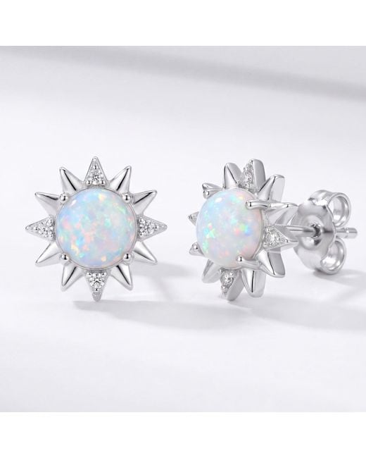 Latelita London Metallic Sunflower Opal Stud Earrings