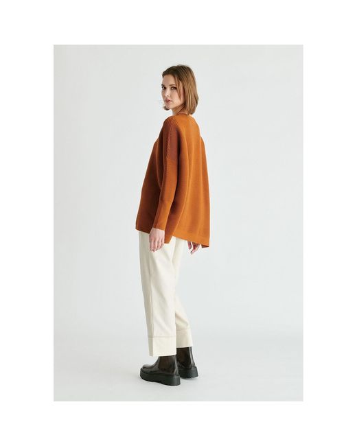 Paisie Brown Ribbed Jumper