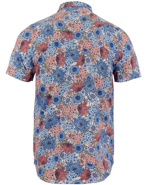 Lords of Harlech Blue Todd Garden Party Knit Shirt for men