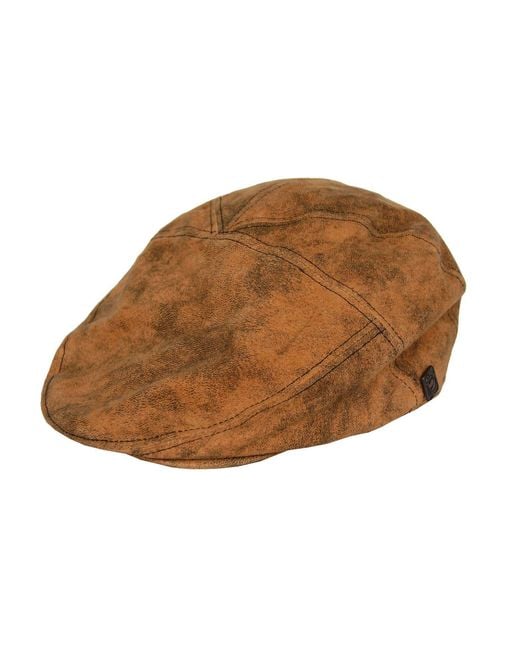 Dasmarca Hats Brown Neutrals Alex Sand Leather Cap For for men
