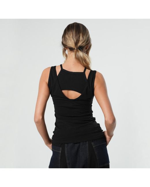 Metamorph Black Cutout Tank Top