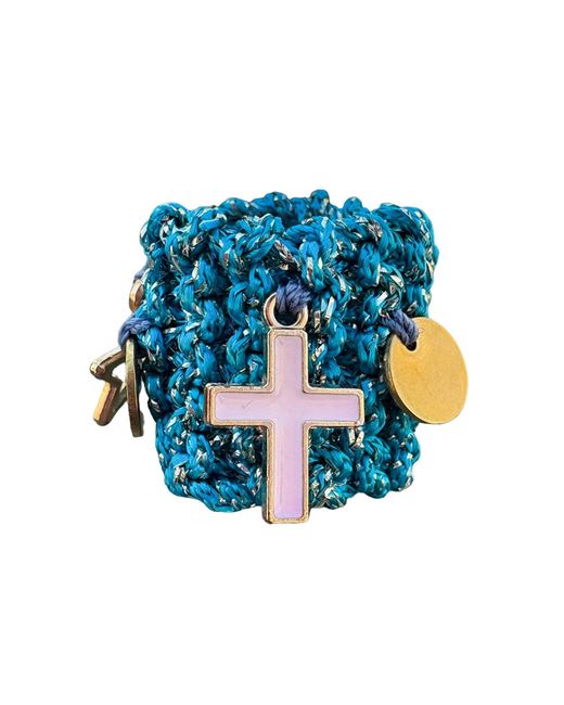 Hilo De Mar Blue And Handkitted Ring